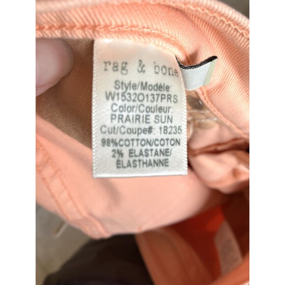 Rag & Bone Jeans Women’s 29 X 26 Peach High Rise Skinny Made USA Spring - Picture 8 of 10
